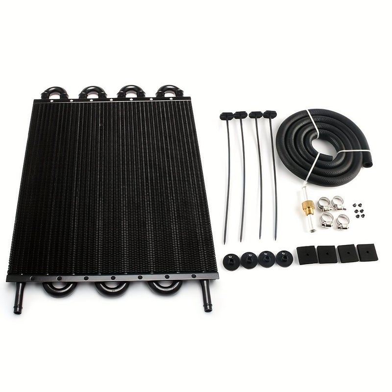 Universal Transmission Cooler Kit Silvery 6 Rows Aluminum High Performance Car Engine Oil Cooler Durable Construction - Image 1