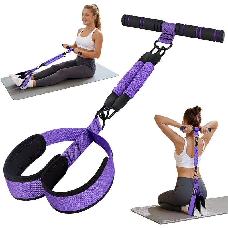 Ayombo Upgrade Pedal Resistance Band with Handle, Adjustable Tube Foot Pedal Device Puller Exercise Bands, for Abs Arm Leg Waist Workout, Core Pilates, Sit Up Fitness Equipment for Full Body Training - Image 1