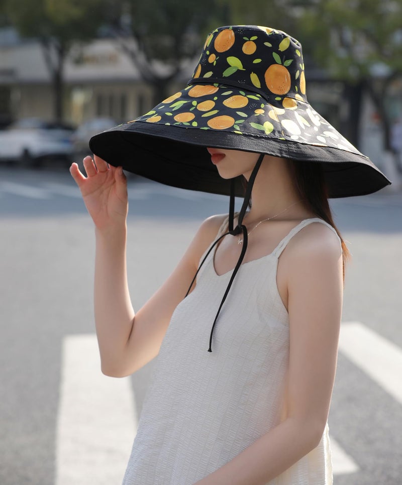 Huamulan 7 inch Wide Brim Women Summer Sun Floppy Hat Beach Bucket Hats Reversible Foldable Fishing Travel UV Protection Ladies Hat - Image 5