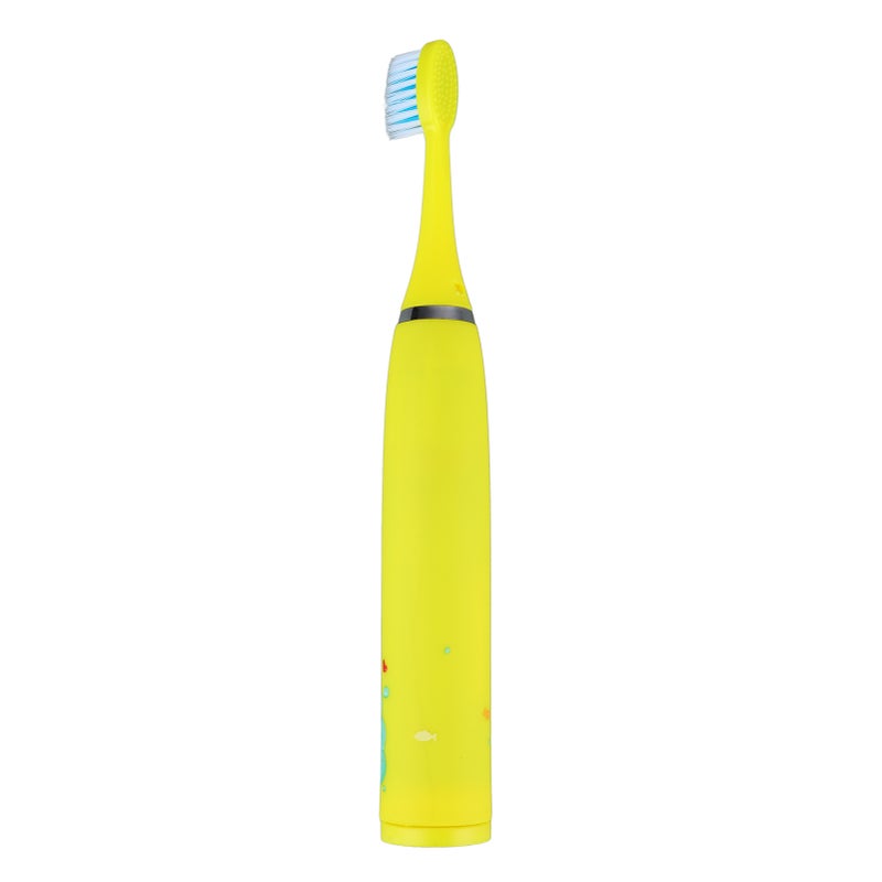 Children Electric Toothbrush 4 Gears 8 Brush Heads USB Charging Kids Electric Toothbrush Yellow - Image 3