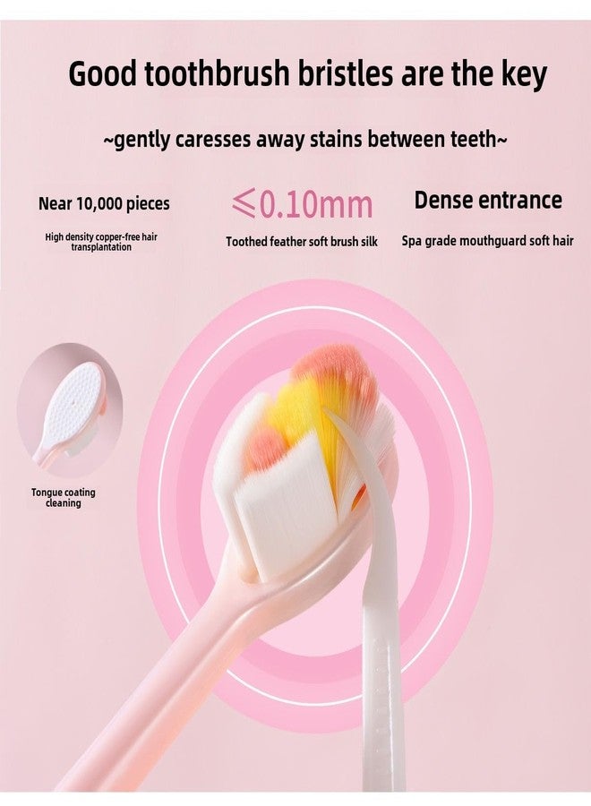 POMN Pink Soft Bristle Toothbrush Fairy Toothbrush Cute Girl Kid's Toothbrush Micro Fur Manual Toothbrush with 10000 Ultra Soft Bristle (2 Pack - Image 5