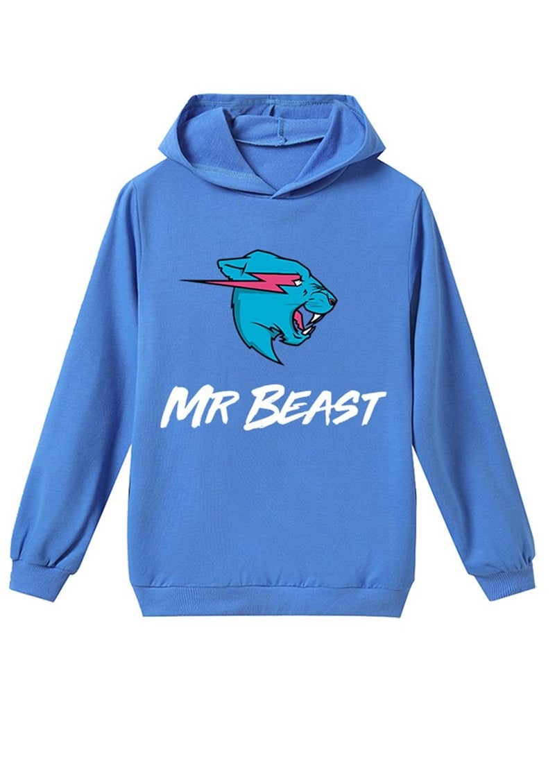 كنزات هودي وسويت شيرت بطبعة قطة البرق من Mr Beast للأطفال الأولاد والبنات - Image 1