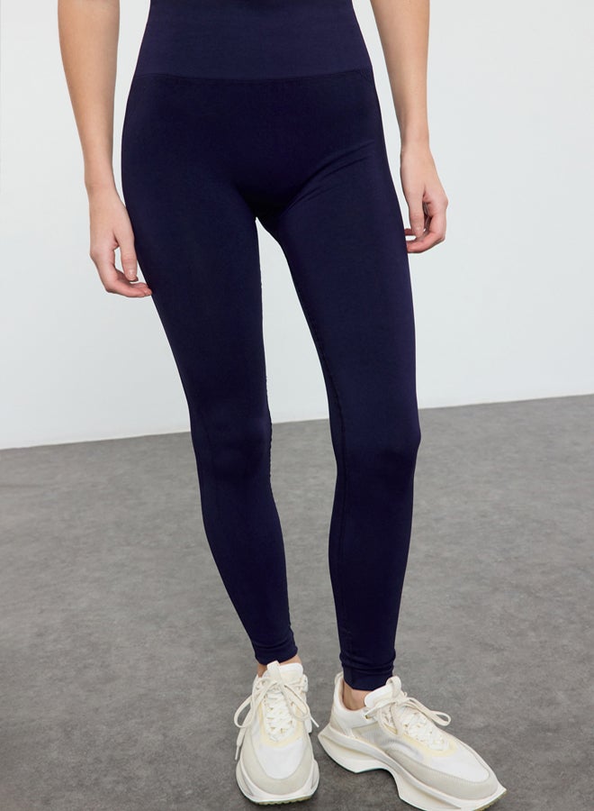 trendyol Navy Blue Seamless Push Up Full Length Knitted Sports Leggings THMAW25TY00003 - Image 4