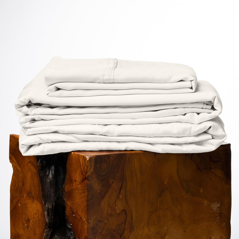 Olive Crate Eucalyptus Sheets Set Cooling Sheets for Hot Sleepers 100 Organic Tencel Lyocell King Size Hypoallergenic MoistureWicking Deep Pockets Soft Durable 76 x 80 Ivory