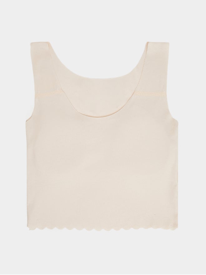 Styli Teen Girls Scalloped Hem Vest with Light Padding - Image 1