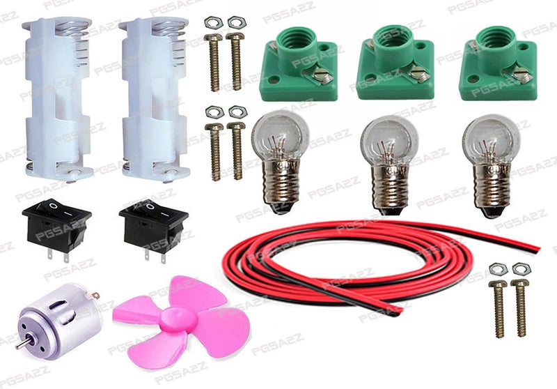 pgsa2z® electronics 25 items loose parts materials science project kit (Multi color) - Image 1