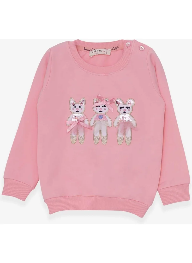 Breeze Girl's Sweatshirt Cute Animals Printed 1.5-5 Years, Powder