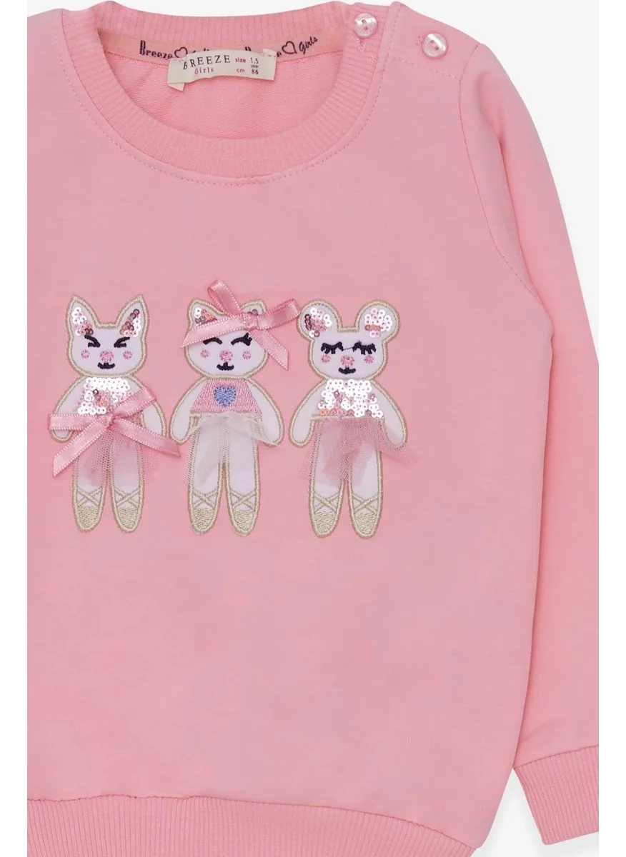 Breeze Girl's Sweatshirt Cute Animals Printed 1.5-5 Years, Powder