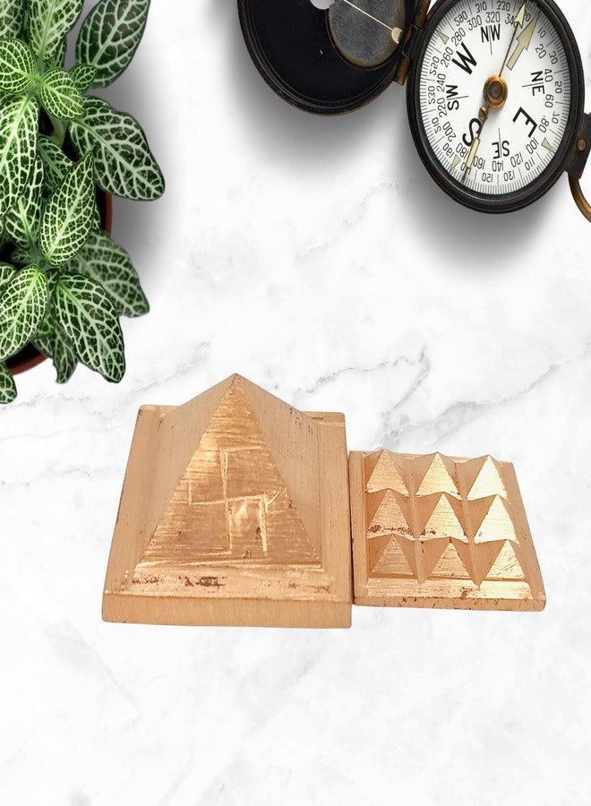 Plus Value Pure Copper Pyramid Set for Vastu Remedies Positive Energy, Vibrations in Home, Office, Shop, Factory (1 Inch) - Image 2