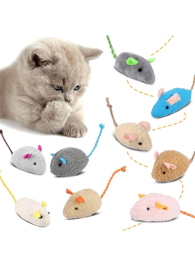 Mumoo Bear 9Pcs Cat Catnip Mice Toys for Cat, Soft Mouse Toys Playing Chewing Teeth Cleaning Realistic Plush Toy for Cat Kitten - Image 5