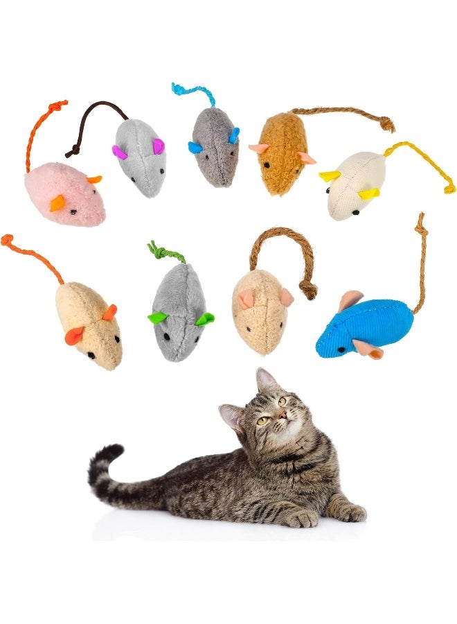 Mumoo Bear 9Pcs Cat Catnip Mice Toys for Cat, Soft Mouse Toys Playing Chewing Teeth Cleaning Realistic Plush Toy for Cat Kitten - Image 1