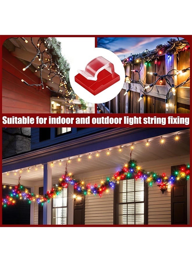 60Pcs Adhesive Cable Clips Bulk Wire Holder for Cord Organizer Clips Cable Management Outdoor Light Hooks for Christmas Wall String Lights Fairy Lights - Image 4