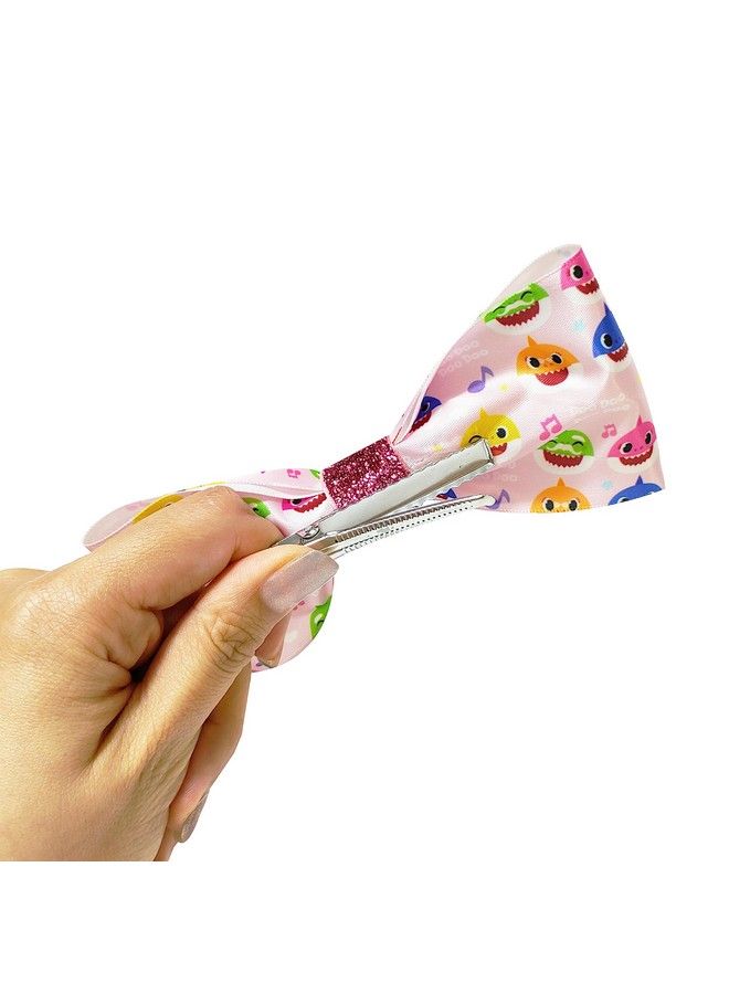 Luv Her Baby Shark Kids Hair Bows Hair Accessories Gift Set 7 Pcs 4 Inch Bundle Hair Bows For Girls Different Character On Each Clip Alligator Clip Ages 3 + - Image 4