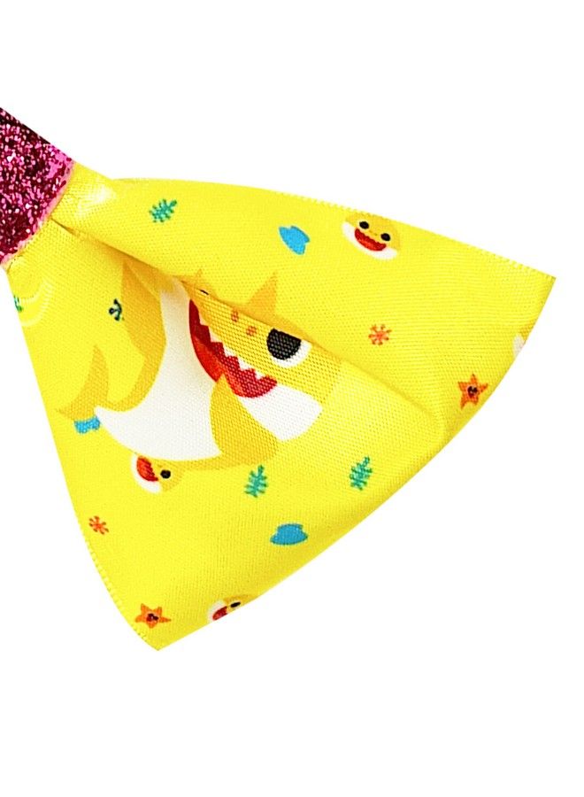 Luv Her Baby Shark Kids Hair Bows Hair Accessories Gift Set 7 Pcs 4 Inch Bundle Hair Bows For Girls Different Character On Each Clip Alligator Clip Ages 3 + - Image 5