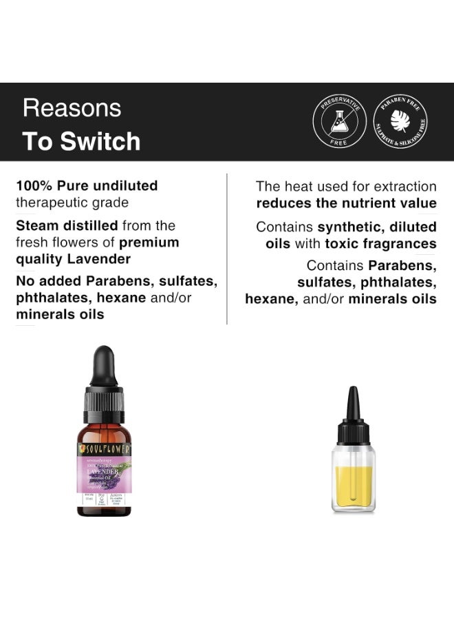 Soulflower Lavender Essential Oil for Healthy Hair & Growth, Skin, Hair Fall Control and Relaxing Sleep| Lavandula Angustifolia | Ecocert Certified Organic 100% Pure, Natural, Undiluted | 15ml - Image 2