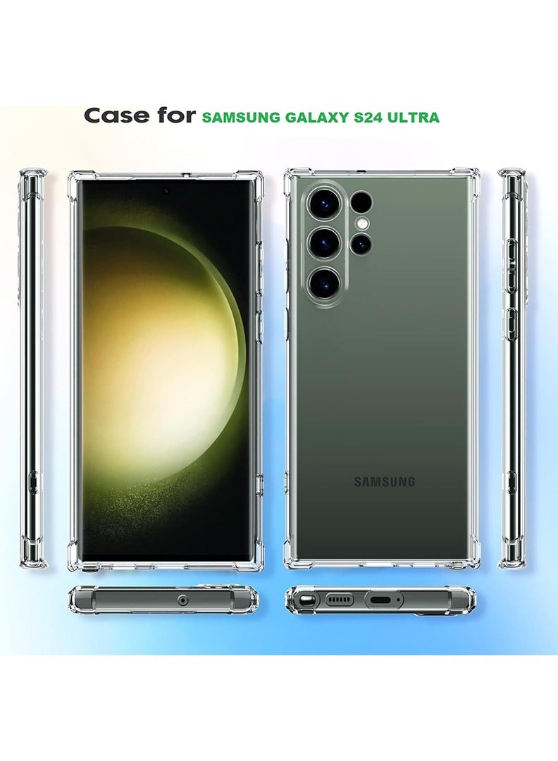 رفع القضية جراب شفاف للغاية لهاتف Samsung Galaxy S24، جراب هاتف خلوي من مادة TPU ممتص للصدمات مع زوايا معززة، جراب واقٍ مرن ناعم وشفاف للغاية - Image 2