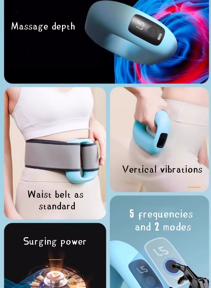 Loquat Fascial Ring Slimming Belt Fat-shaking Machine Slimming Belly Artifact Lazy Weight Loss Artifact Waist Muscle Massager dream pink-5-Speed Frequency Conversion 2 Strong Vibration Modes Fat Burning Pl - Image 2