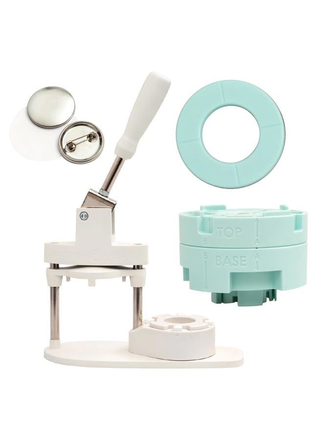 We R Memory Keepers , Button Press Kit, Includes Button Press, Cutting Inserts, Medium Circle Die, Medium Press Insert, 5 Buttons, Make Pins, Buttons, Badges, and Keychains - Image 1