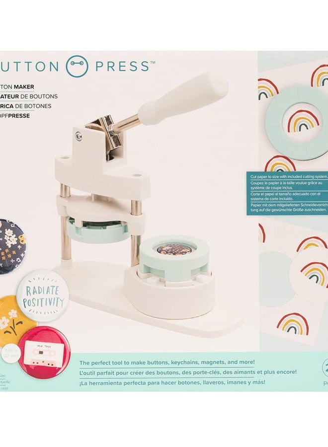 We R Memory Keepers , Button Press Kit, Includes Button Press, Cutting Inserts, Medium Circle Die, Medium Press Insert, 5 Buttons, Make Pins, Buttons, Badges, and Keychains - Image 3