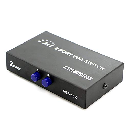 PremiumAV 2 Port VGA Switch Box – Dual Monitor Selector for PC, Laptop, Projector, and Display Connections with Manual Switching, Multicolor - Image 5