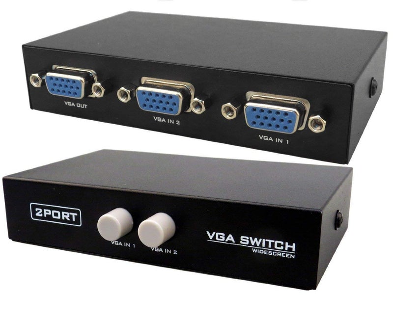 PremiumAV 2 Port VGA Switch Box – Dual Monitor Selector for PC, Laptop, Projector, and Display Connections with Manual Switching, Multicolor - Image 4