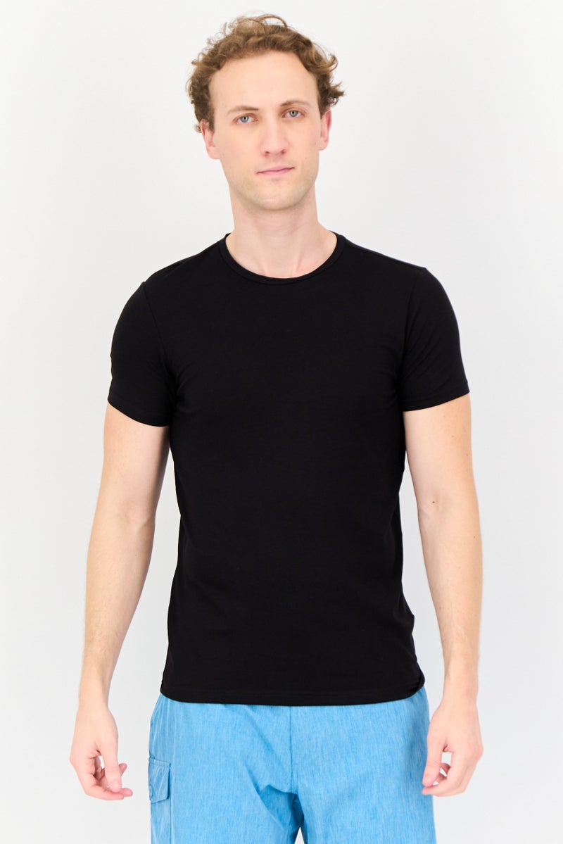 s.Oliver Men 2 Pieces Crew Neck Short Sleeve Plain Undershirt, Multicolor  - Image 1