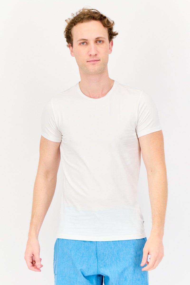 s.Oliver Men 2 Pieces Crew Neck Short Sleeve Plain Undershirt, Multicolor  - Image 2