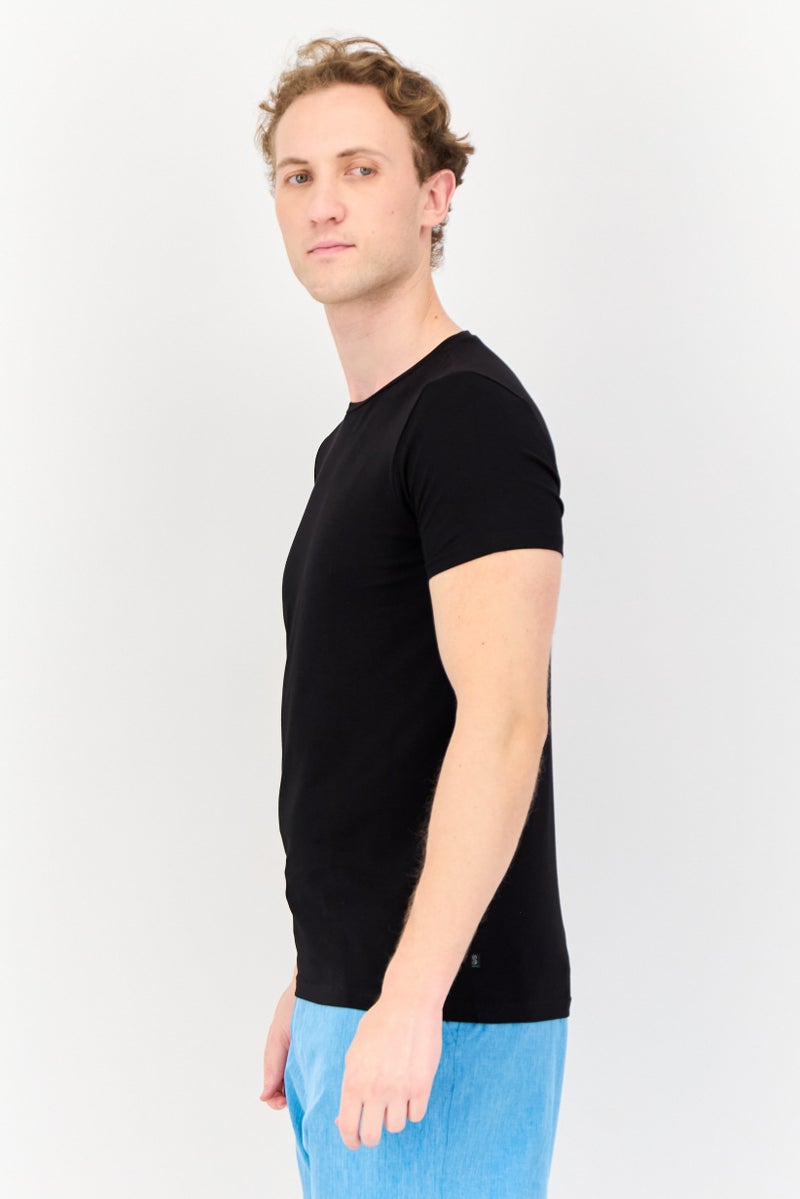 s.Oliver Men 2 Pieces Crew Neck Short Sleeve Plain Undershirt, Multicolor  - Image 4