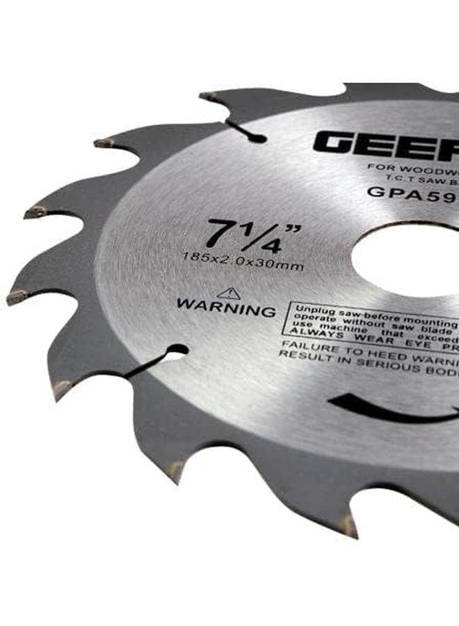 GEEPAS Professional Circular Saw Blade 185 Mm X 2 Mm X 30 Mm Size 20 Teeth Silver Black  - Image 2
