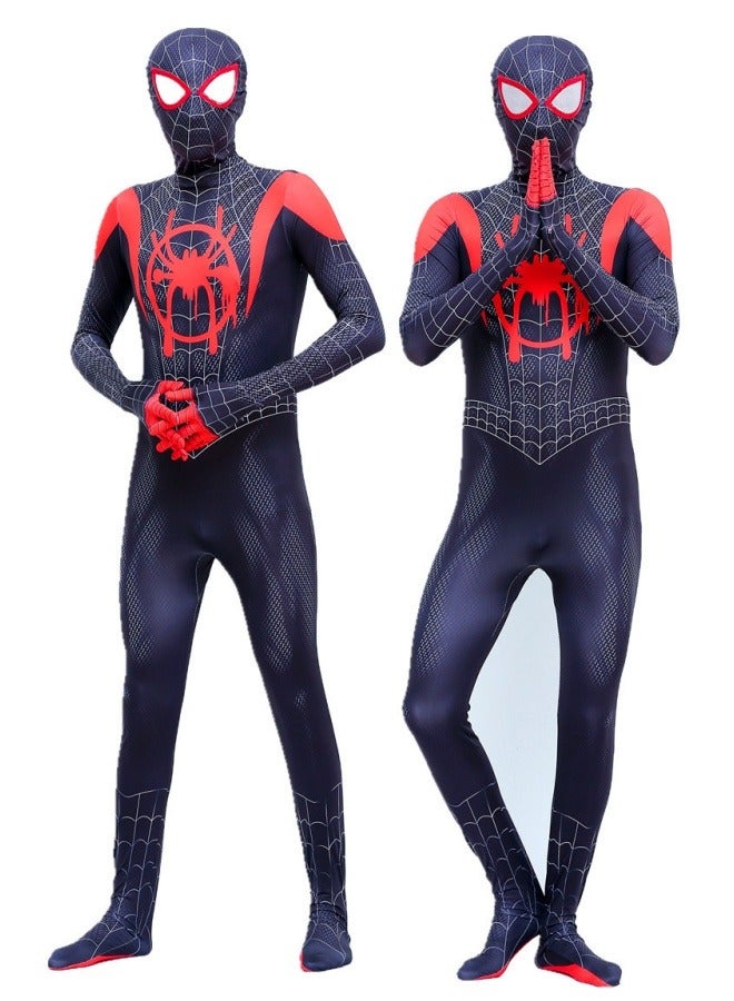 بدلة سبايدرمان ضيقة للأطفال والكبار، زي تنكر الفتى مايلز، العنكبوت الأسود الصغير، بأحجام مختلفة - Image 2