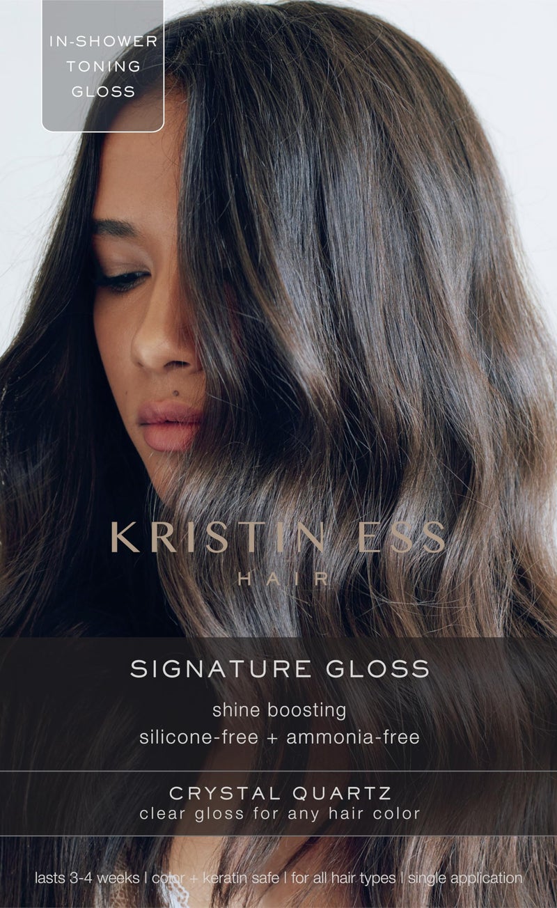 Kristin Ess Kristin Ess Hair Crystal Quartz Clear Hair Gloss for All Hair Types  Colors  Anti Brass Treatment for Women  Shine Boosting  Deep Conditioning Treatment  Vegan  Phthalates  Paraben Free