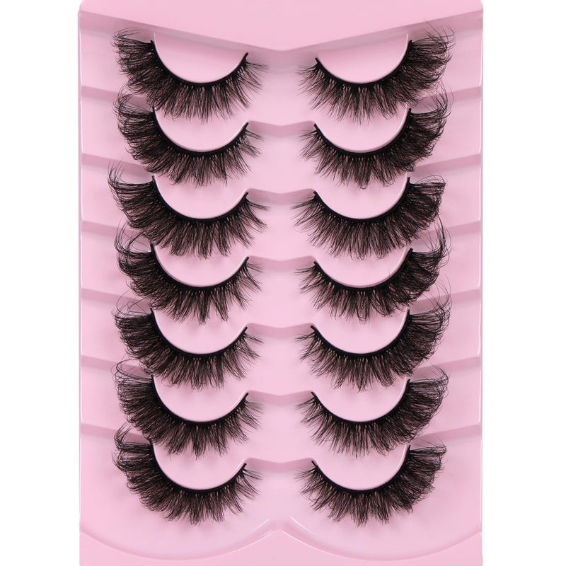 Ruairie Mink Lashes Full False Eyelashes Wispy Cat Eye Lashes Strip 20MM Fox 8D Dramatic Pack 7 Pairs Fake Eyelashes by Ruairie