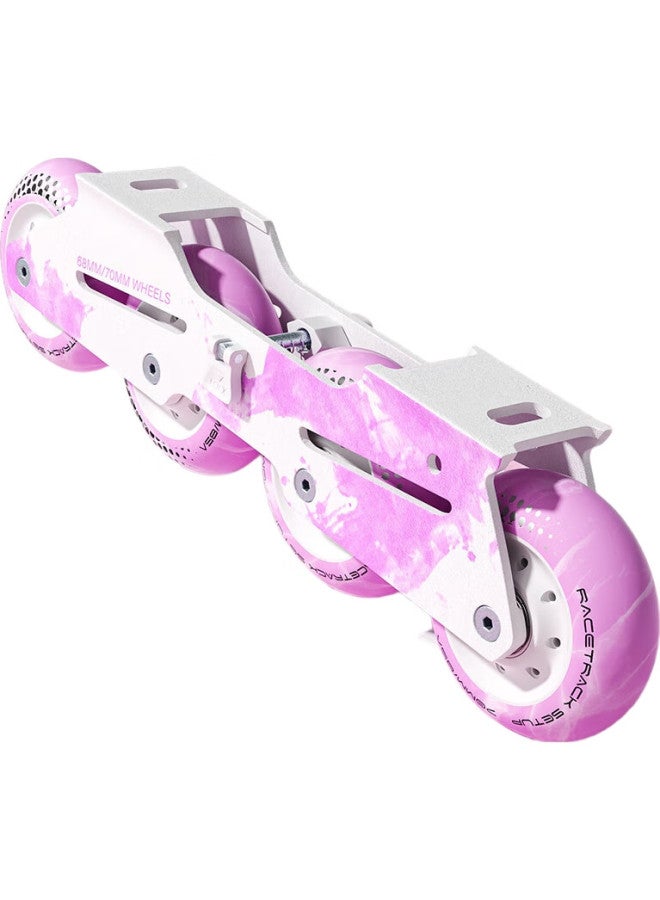 JD.com Professional Training Roller Skates Children'S Leisure Flat Flower Ice Skates Dry Ice Skates With Protective Gear Set Cloud Purple L Code - Image 2
