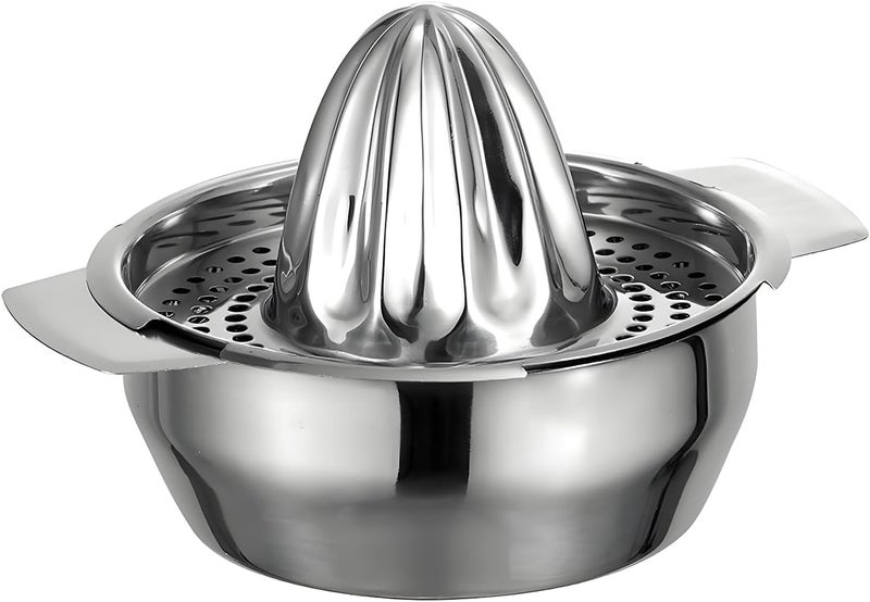 Pebipoo Lemon Orange Squeezer, Manual Juicer Stainless Steel Citrus Juicer Hand Press Lemon Squeezer with Bowl Juicer Strainer - Image 4