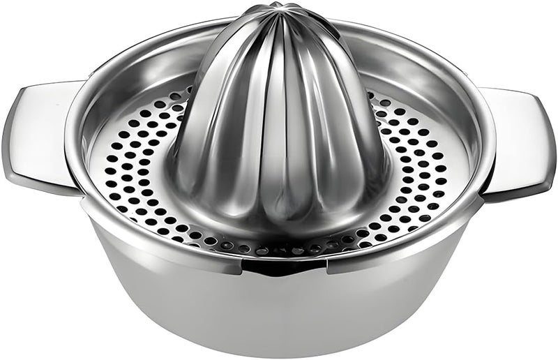 Pebipoo Lemon Orange Squeezer, Manual Juicer Stainless Steel Citrus Juicer Hand Press Lemon Squeezer with Bowl Juicer Strainer - Image 3