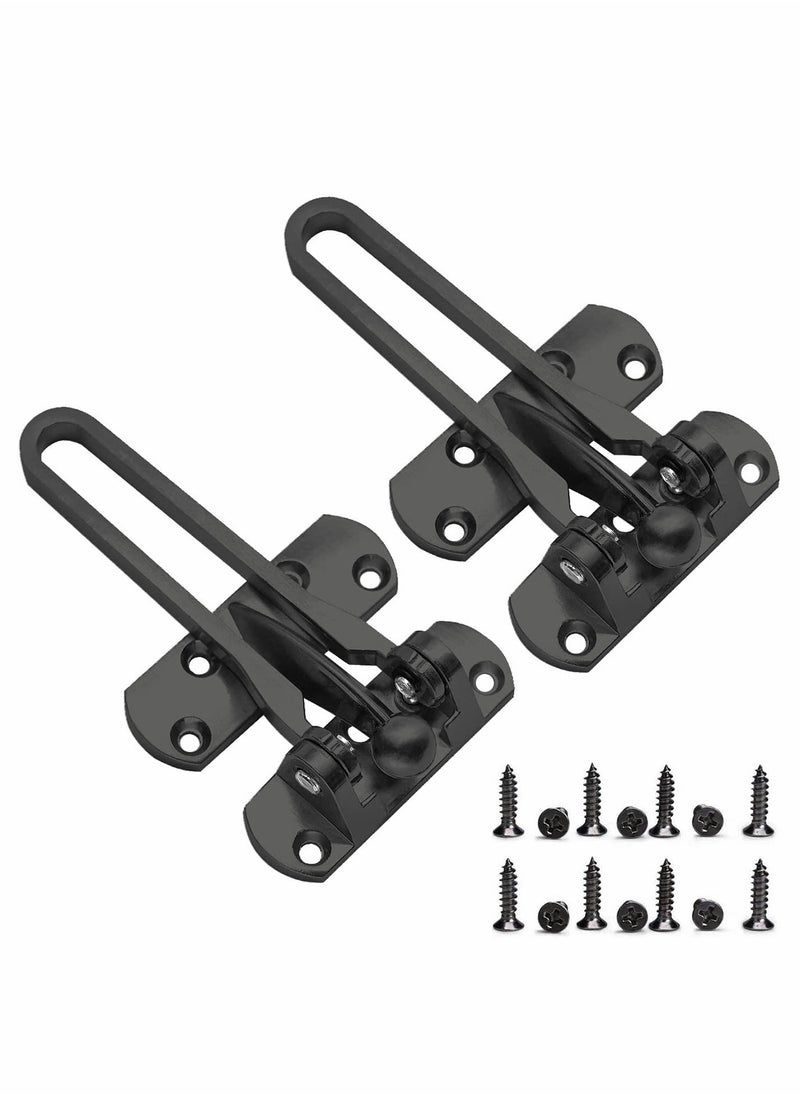 Generic - Enhanced Home Security Swing Bar Lock - Childproof Door Guard for Swing-in Doors, Sturdy Zinc Alloy Reinforcement Lock for Home and Hotel Safety (Black, 2 Pack) - Image 1