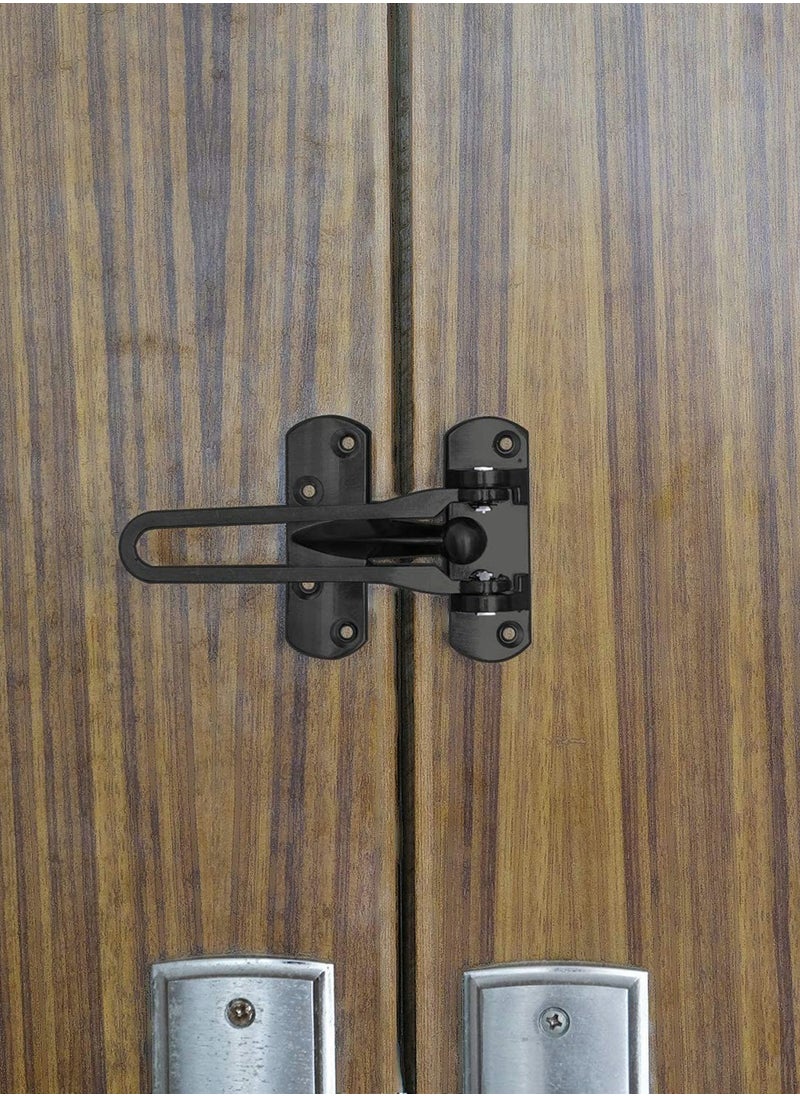 Generic - Enhanced Home Security Swing Bar Lock - Childproof Door Guard for Swing-in Doors, Sturdy Zinc Alloy Reinforcement Lock for Home and Hotel Safety (Black, 2 Pack) - Image 1