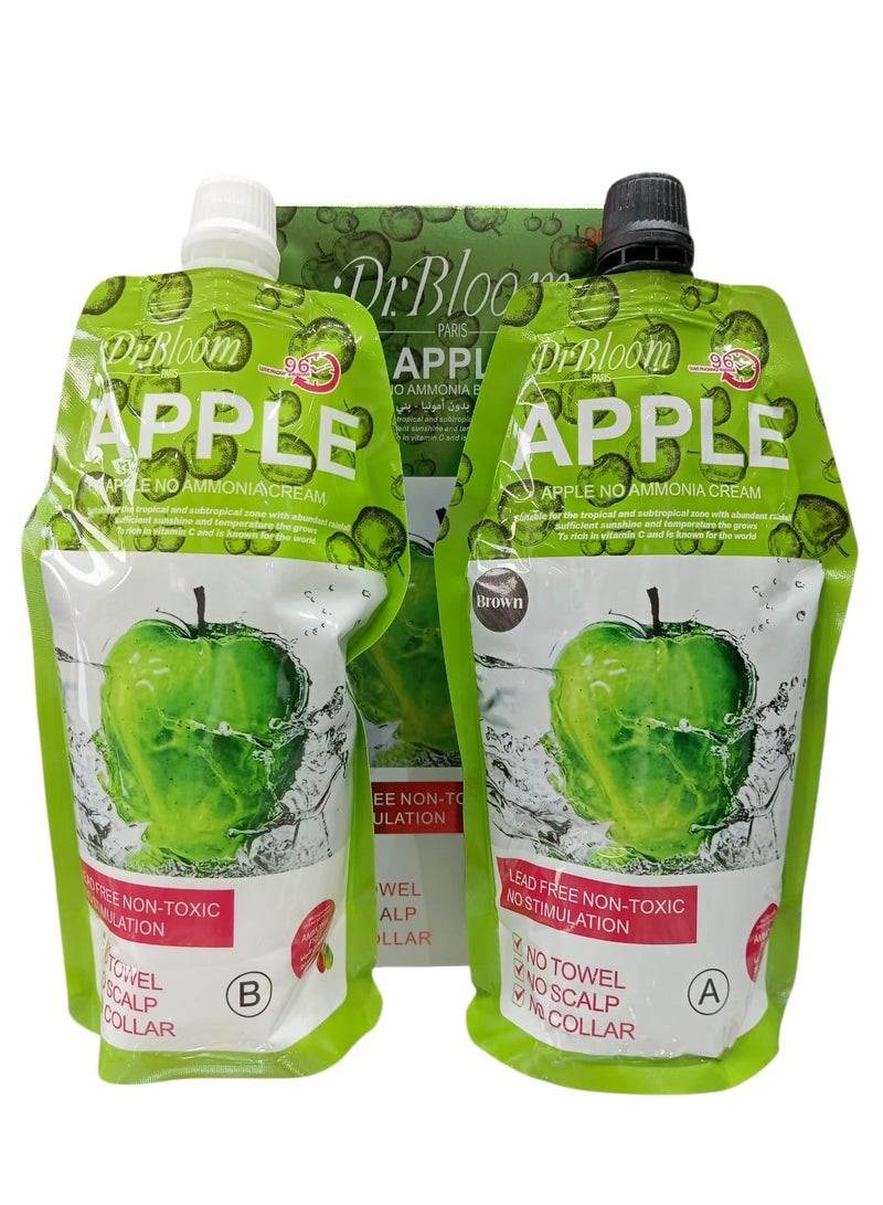 Dr Bloom APPLE NO AMMONIA BROWN CREAM 500 × 500 ML - Image 1