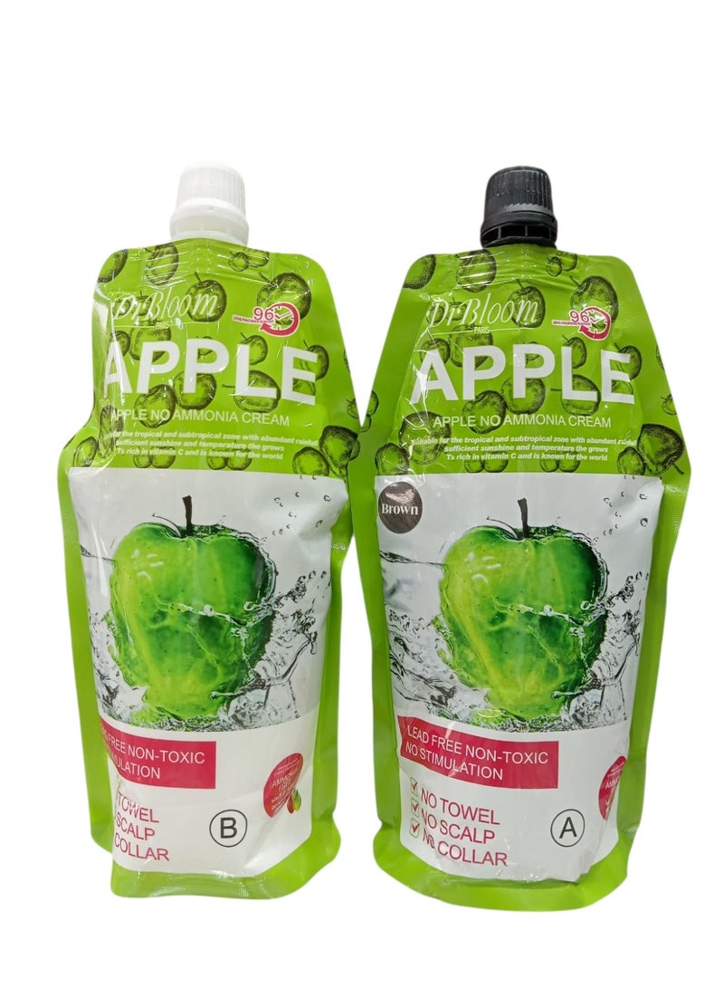 Dr Bloom APPLE NO AMMONIA BROWN CREAM 500 × 500 ML - Image 2
