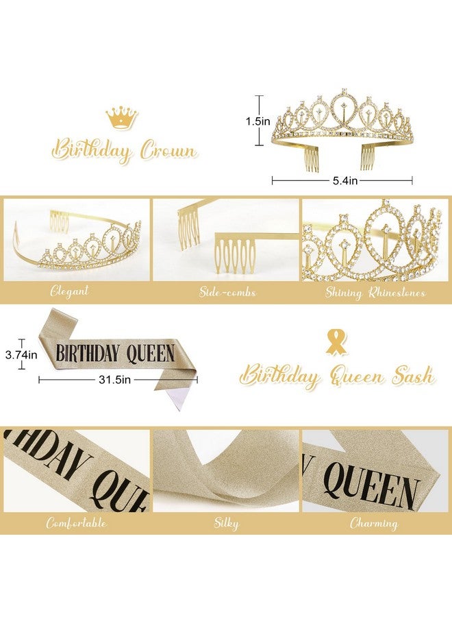 Amandir Birthday Decorations for Women, White Sand Beige Cream Neutral Gold Foil Balloons Table Cloth Sash Crown Curtains Happy Birthday Banner Golden Star Garland Butterfly Boho Party Supplies - Image 4