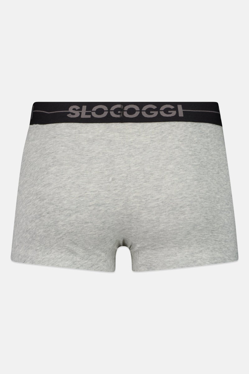 sloggi Men 3 Pieces Brand Logo Hipster Briefs, Grey - Image 3