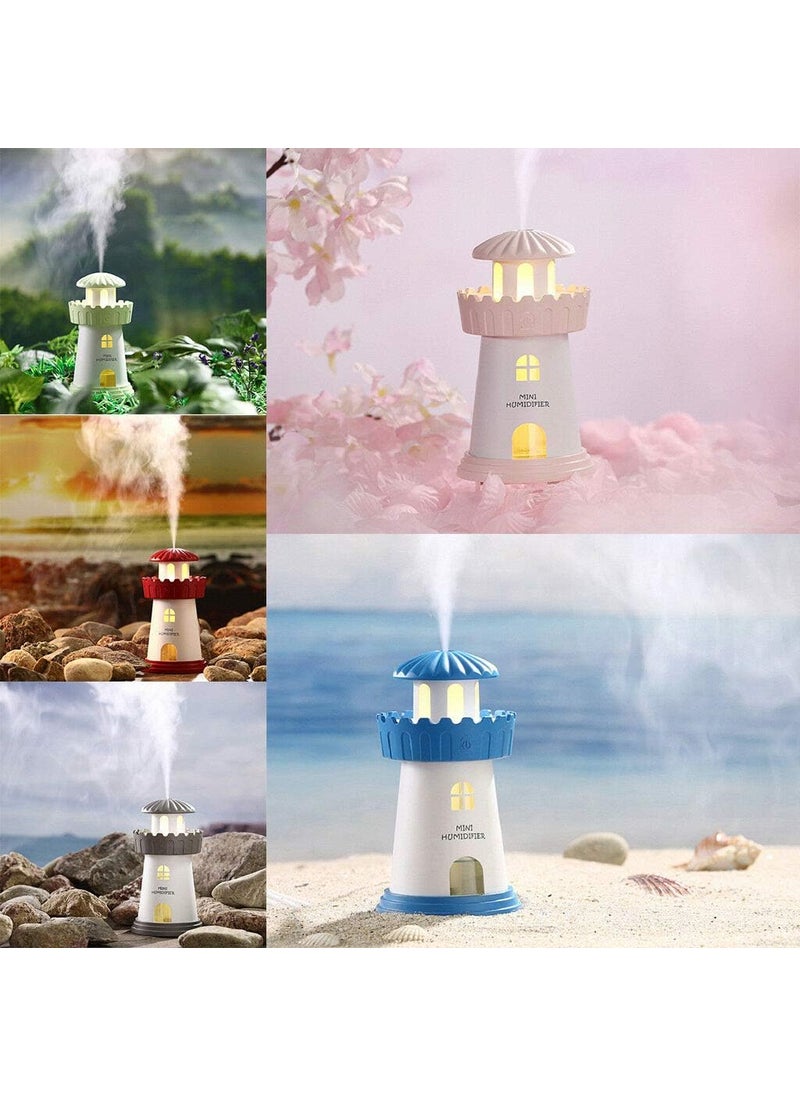 SOLEGLOW SOLEGLOW Portable Lighthouse Humidifier Essential Oil Diffuser Ultrasonic Aroma Diffuser with Night Light USB Operated Auto ShutOff for Home Office Car  - Image 2