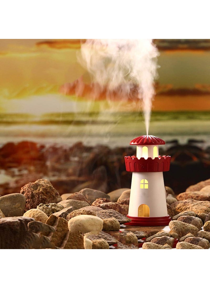 SOLEGLOW SOLEGLOW Portable Lighthouse Humidifier Essential Oil Diffuser Ultrasonic Aroma Diffuser with Night Light USB Operated Auto ShutOff for Home Office Car  - Image 4