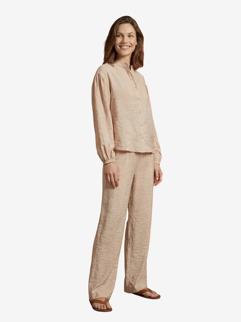 MY FASHION MY FASHION High Waist Wide Leg Two-Piece Co-ord Set