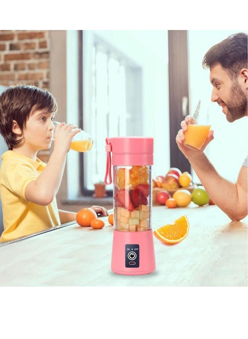 Portable Blender Cup Electric USB Juicer Blender Mini Blender Portable Blender For Shakes and Smoothies Juice 380ml Six Blades Great for Mixing - Image 4