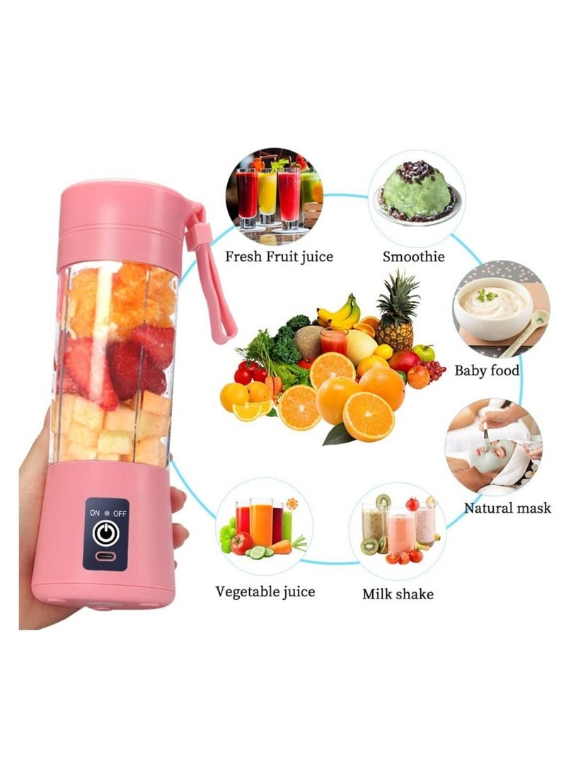 Portable Blender Cup Electric USB Juicer Blender Mini Blender Portable Blender For Shakes and Smoothies Juice 380ml Six Blades Great for Mixing - Image 3
