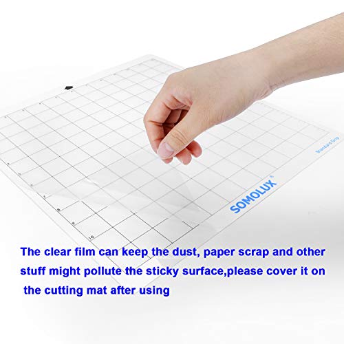 SOMOLUX 5 Pcs Adhesive Cutting Mat Standard-Grip Suit for Silhouette Cameo, Kricut Die Cutting Machine, 12 ×12 Value 5 Pack - Image 3