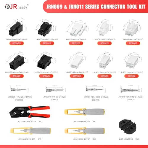 JRready ST6547 Molex Mini-Fit Jr. Micro-Fit Crimping Tool Kit with 2Pin 4Pin 6Pin Connector Kit Pins and Sockets 20-24AWG/18-24AWG Crimp Terminals Molex Connectors 4.2mm/3.0mm Pitch with Pin Extractor - Image 2