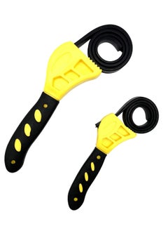 KASTWAVE Rubber Strap Adjustable Wrenches, 2 Piece Multi Tool Universal Wrench Use for Any Shape Opener Tool, Car Repair Tools, Oil Filter Wrench Set, Pipe Wrench, Mechanics, Plumbers  - Image 1