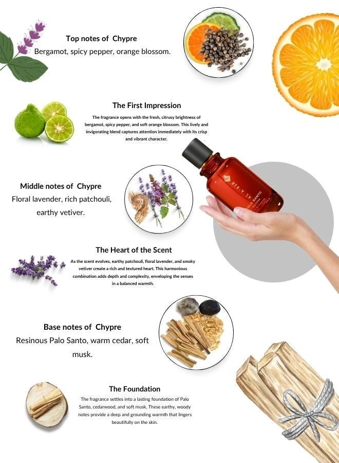 العافر عطر "الأعفر" (AL A'FIR) بتركيبة "بالو سانتو شيبر" (Palo Santo Chypre) – عطر راقٍ يجمع بين النفحات الترابية والزهرية للرجال والنساء | فخامة خالدة - 100 مل - Image 4